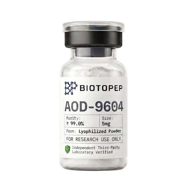 AOD-9604 5mg lyophilized hGH fragment lipolysis research peptide vial - Biotopep
