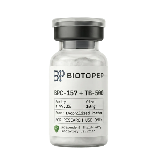 BPC-157 TB-500 10mg lyophilized regenerative research peptide blend vial - Biotopep