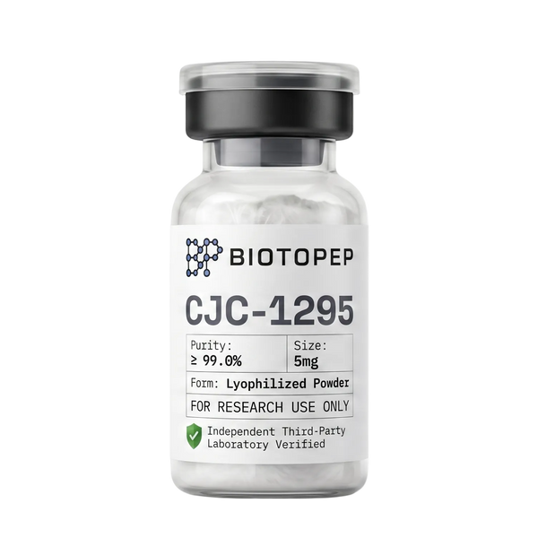 CJC-1295 No DAC 5mg lyophilized GHRH research peptide vial - Biotopep