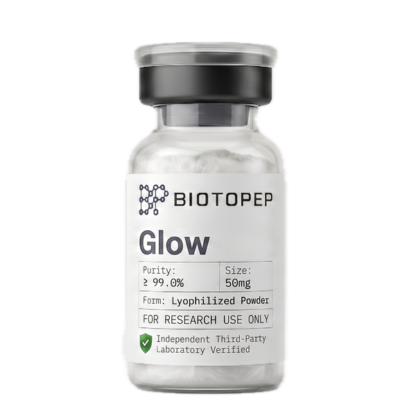 GLOW Blend GHK-Cu BPC-157 50mg lyophilized skin repair research vial - Biotopep