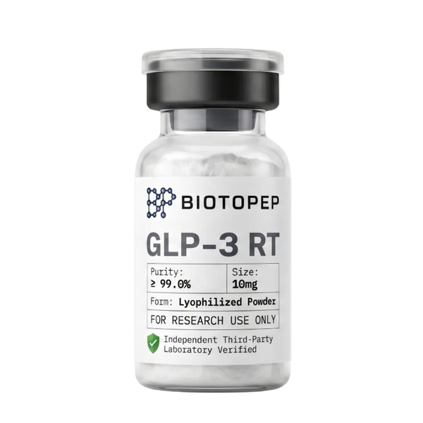Retatrutide Reta 10mg lyophilized triple GLP-1 GIP glucagon research peptide vial - Biotopep