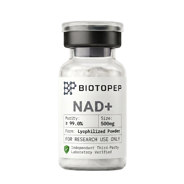 NAD+ 500mg lyophilized longevity coenzyme research compound vial - Biotopep