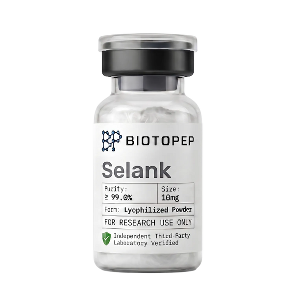 Selank 10mg lyophilized anxiolytic neuropeptide research vial - Biotopep