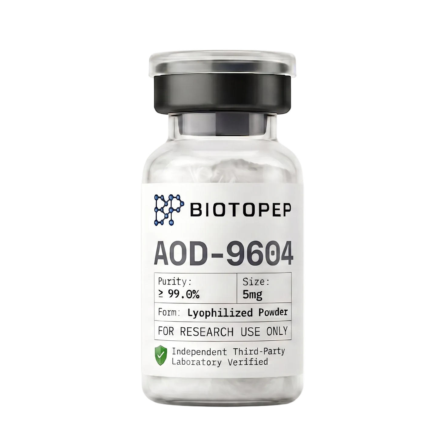 AOD-9604 5mg lyophilized hGH fragment lipolysis research peptide vial - Biotopep