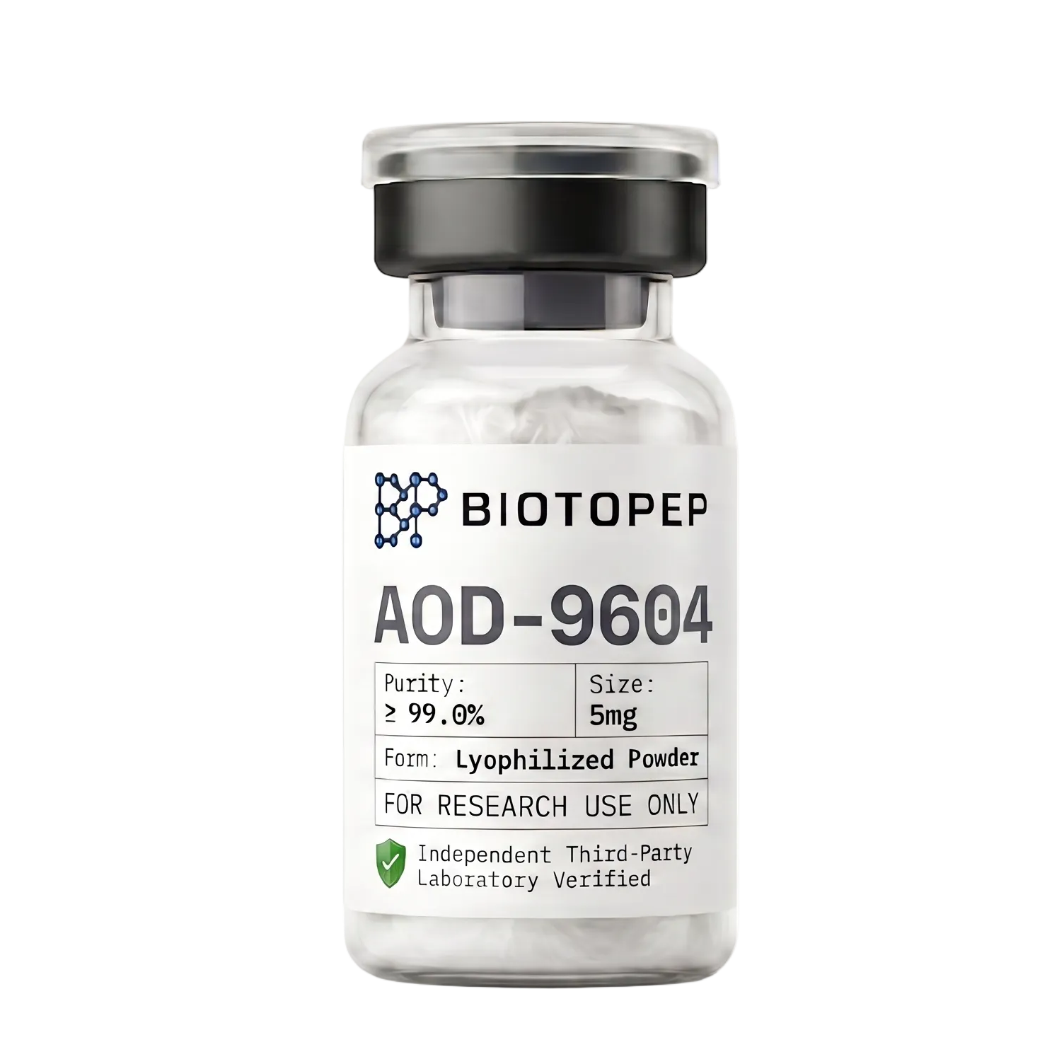 AOD-9604 5mg lyophilized hGH fragment lipolysis research peptide vial - Biotopep