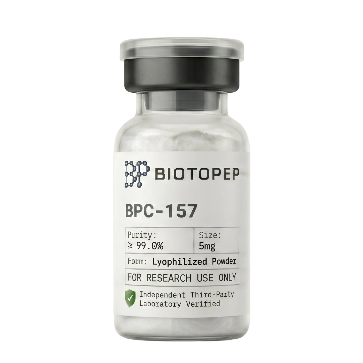 BPC-157 5mg lyophilized research peptide vial - Biotopep