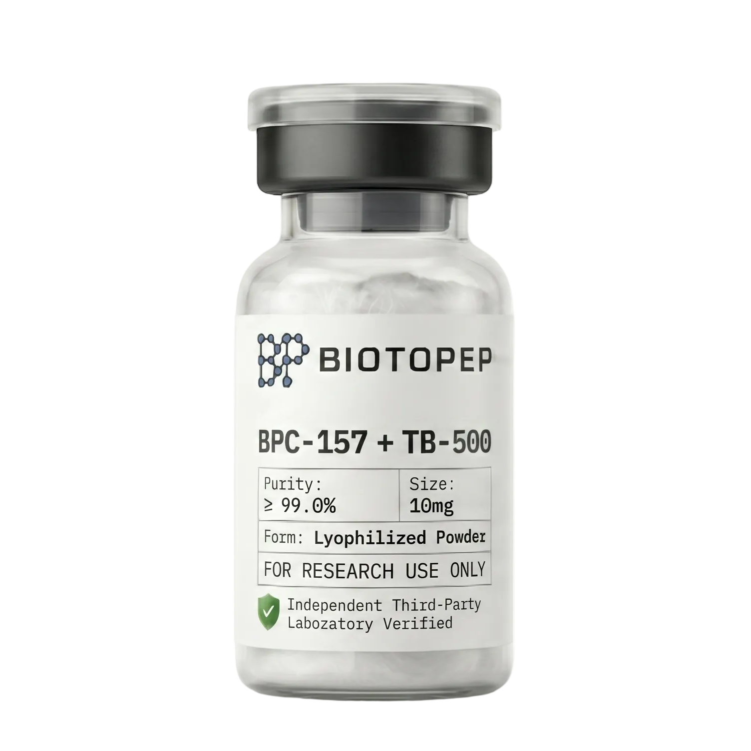BPC-157 TB-500 10mg lyophilized regenerative research peptide blend vial - Biotopep
