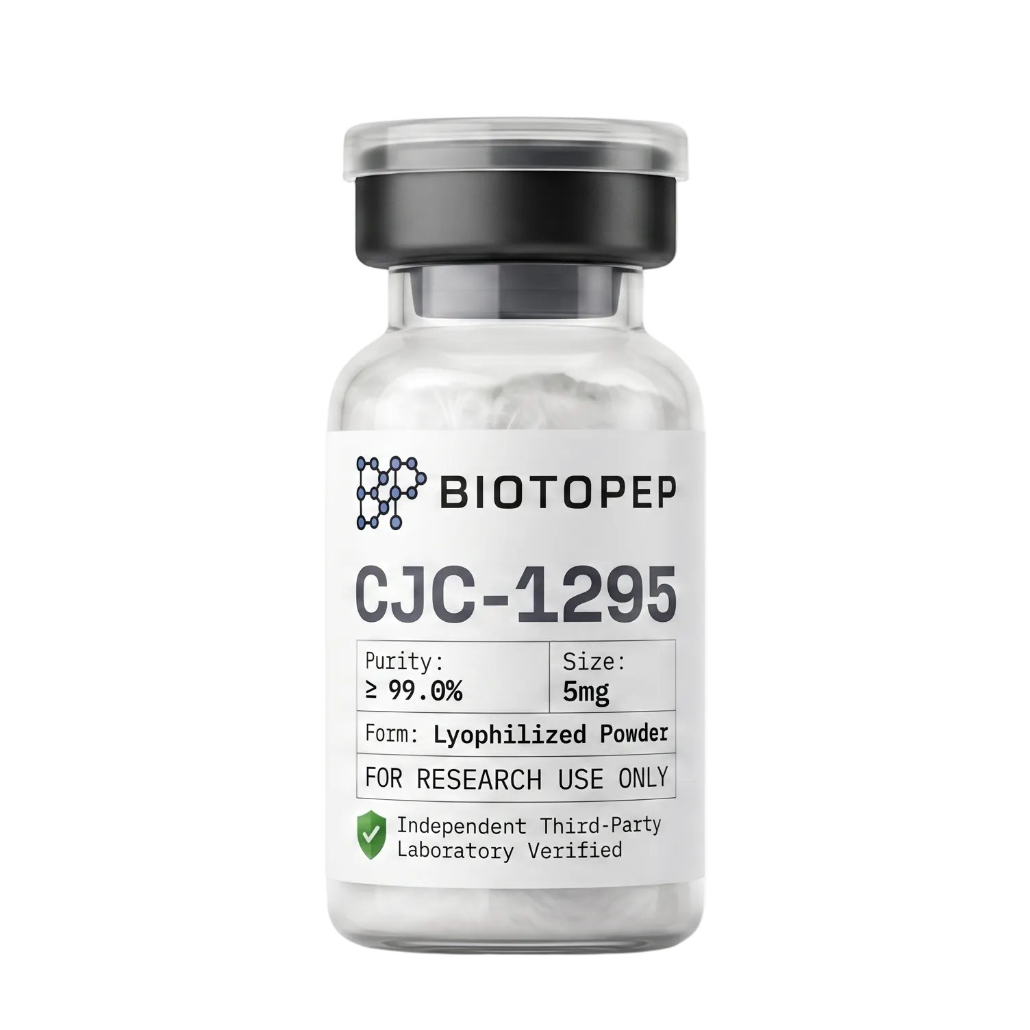 CJC-1295 No DAC 5mg lyophilized GHRH research peptide vial - Biotopep