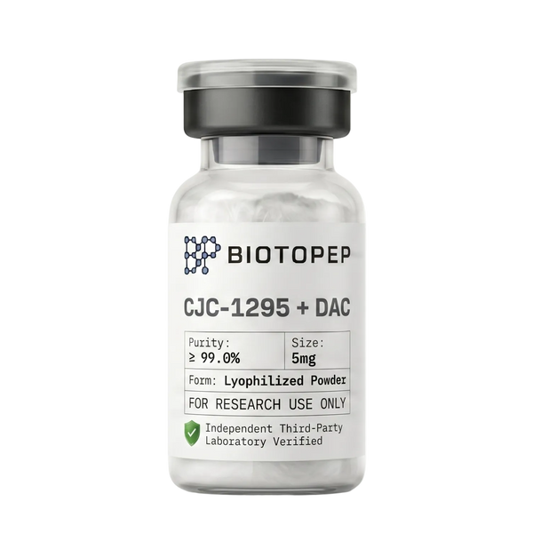 CJC-1295 DAC 5mg lyophilized long-acting GHRH research peptide vial - Biotopep