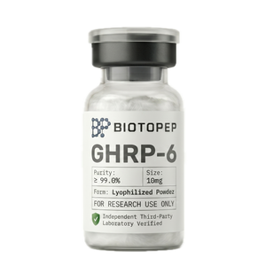 GHRP-6 10mg lyophilized research peptide vial - Biotopep