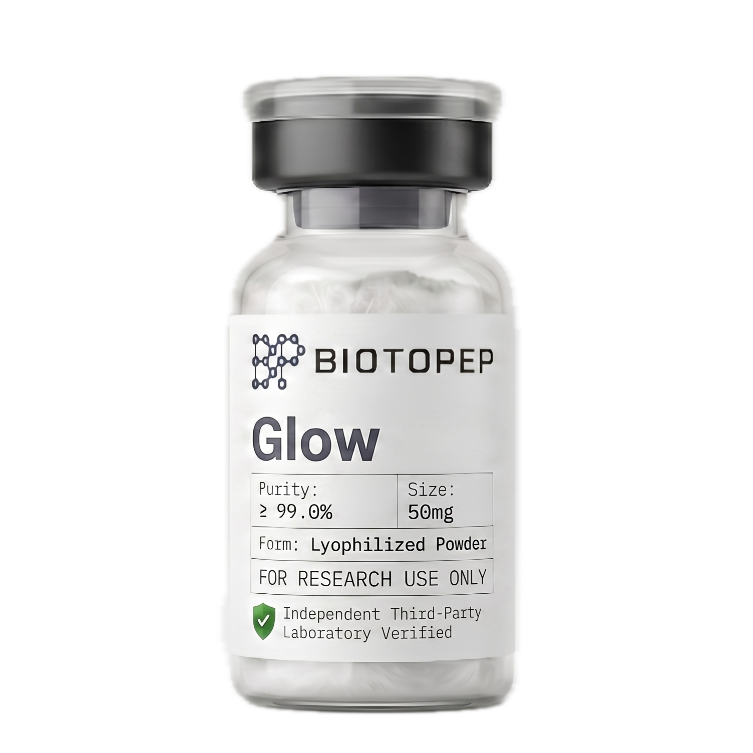 GLOW Blend GHK-Cu BPC-157 50mg lyophilized skin repair research vial - Biotopep