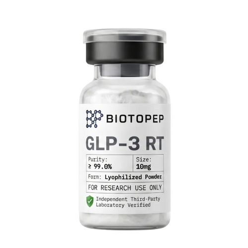 Retatrutide Reta 10mg lyophilized triple GLP-1 GIP glucagon research peptide vial - Biotopep