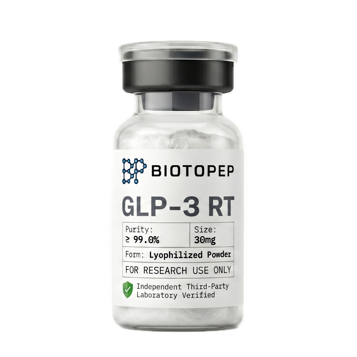Retatrutide Reta 30mg lyophilized triple GLP-1 GIP glucagon research peptide vial - Biotopep