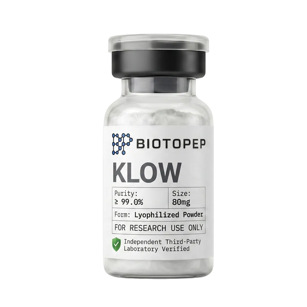 Flacon KLOW Blend 80mg poudre lyophilisée bleue GHK-Cu BPC-157 TB-500 KPV BIOTOPEP