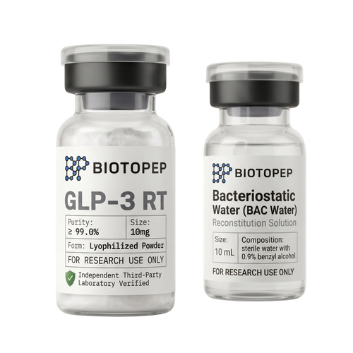 Reta 10 Kit Retatrutide 10mg lyophilized GLP-3 RT + Bacteriostatic Water 10ml research peptide vials - Biotopep