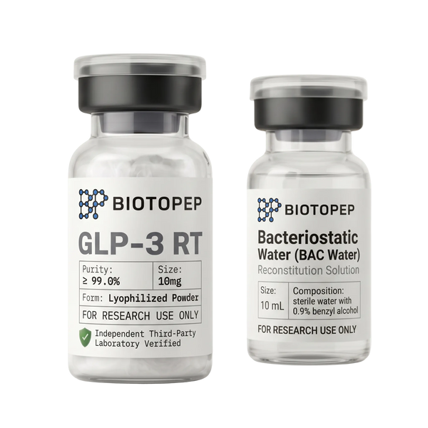 Reta 10 Kit Retatrutide 10mg lyophilized GLP-3 RT + Bacteriostatic Water 10ml research peptide vials - Biotopep