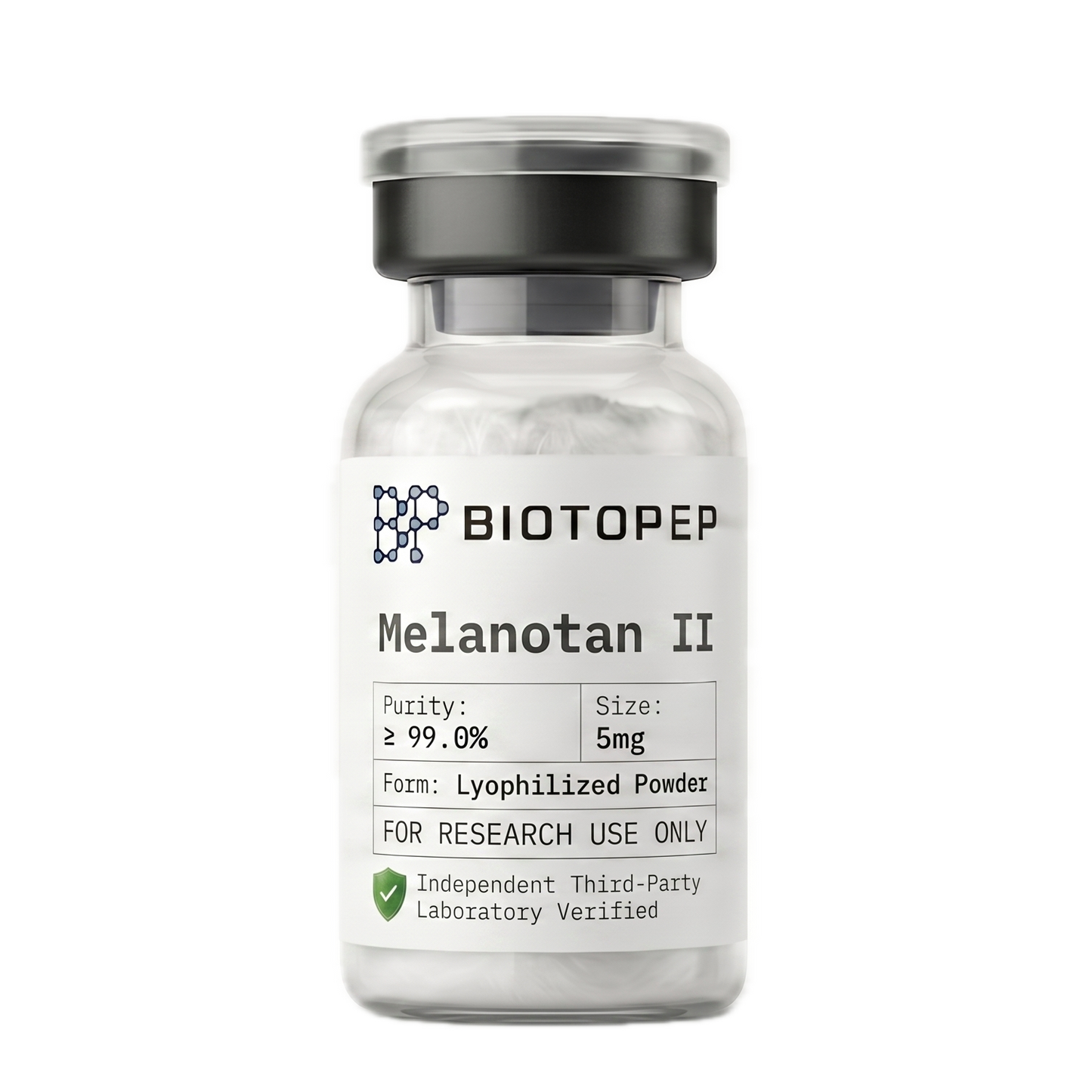 Melanotan II 10mg lyophilized research peptide vial - Biotopep