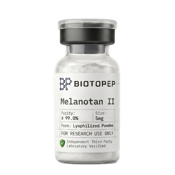 Melanotan II 10mg lyophilized research peptide vial - Biotopep