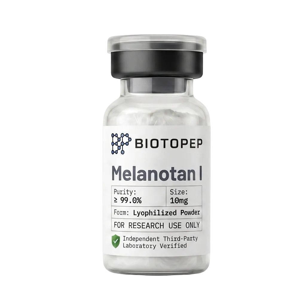Melanotan 1 MT-1 10mg lyophilized alpha-MSH analog MC1R research peptide vial - Biotopep