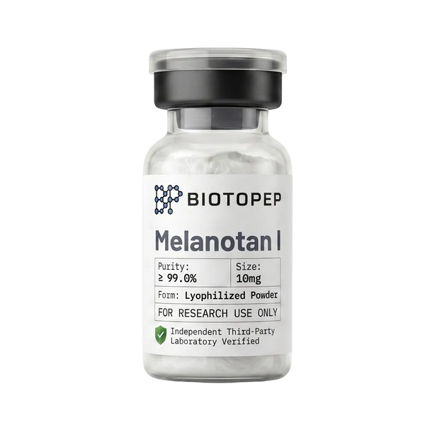 Melanotan 1 MT-1 10mg lyophilized alpha-MSH analog MC1R research peptide vial - Biotopep
