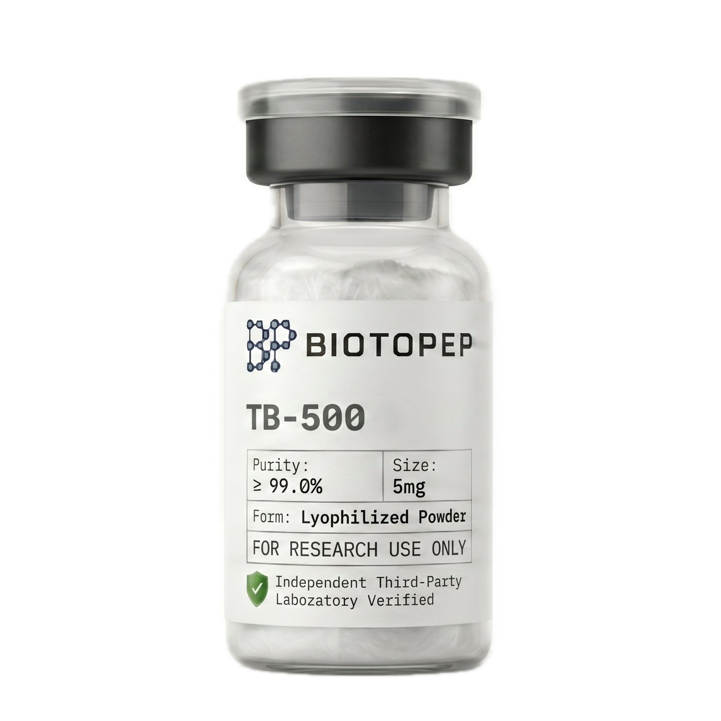 TB-500 Thymosin Beta-4 5mg lyophilized research peptide vial - Biotopep
