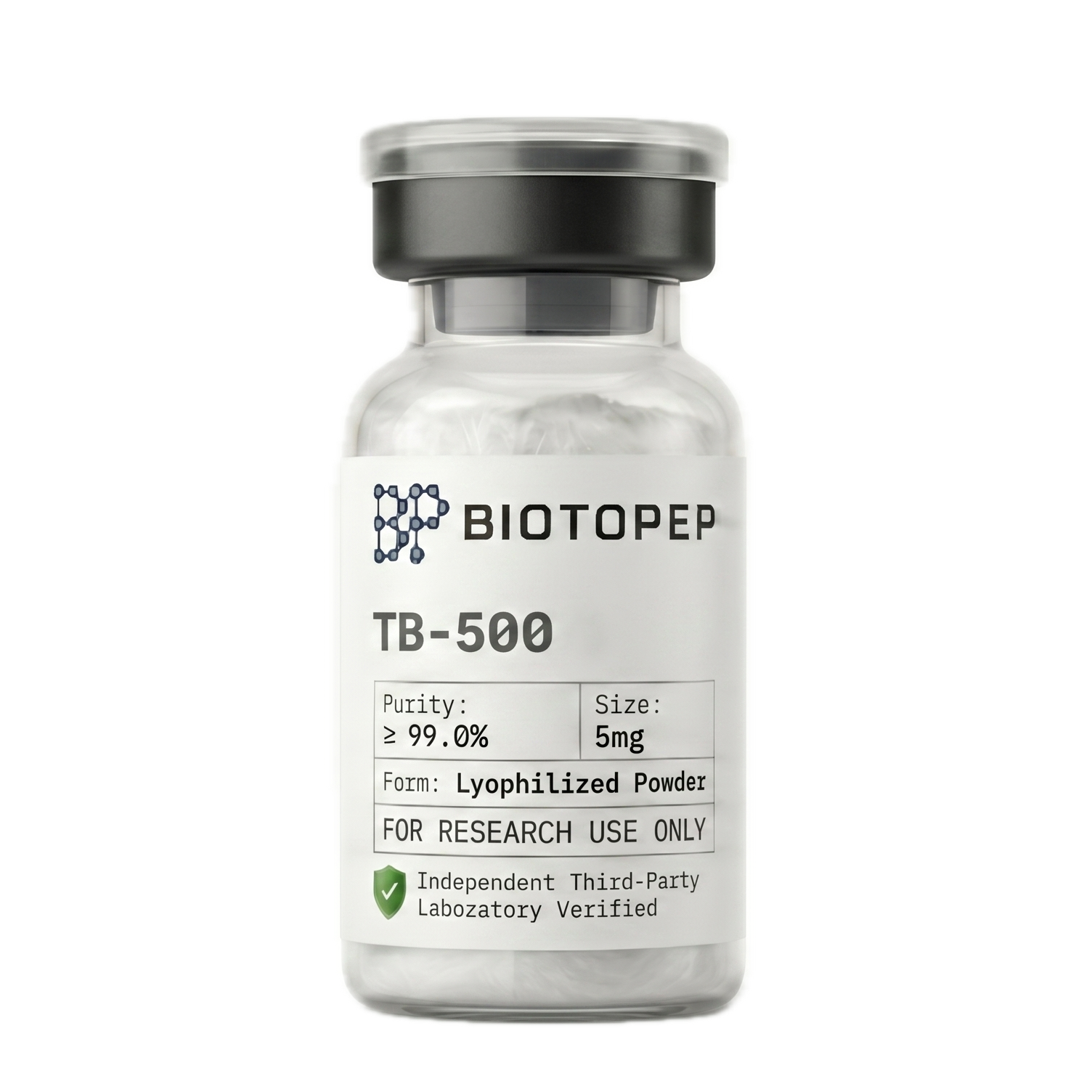 TB-500 Thymosin Beta-4 5mg lyophilized research peptide vial - Biotopep