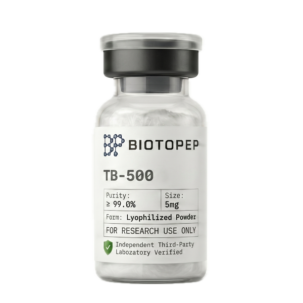 TB-500 Thymosin Beta-4 5mg lyophilized research peptide vial - Biotopep